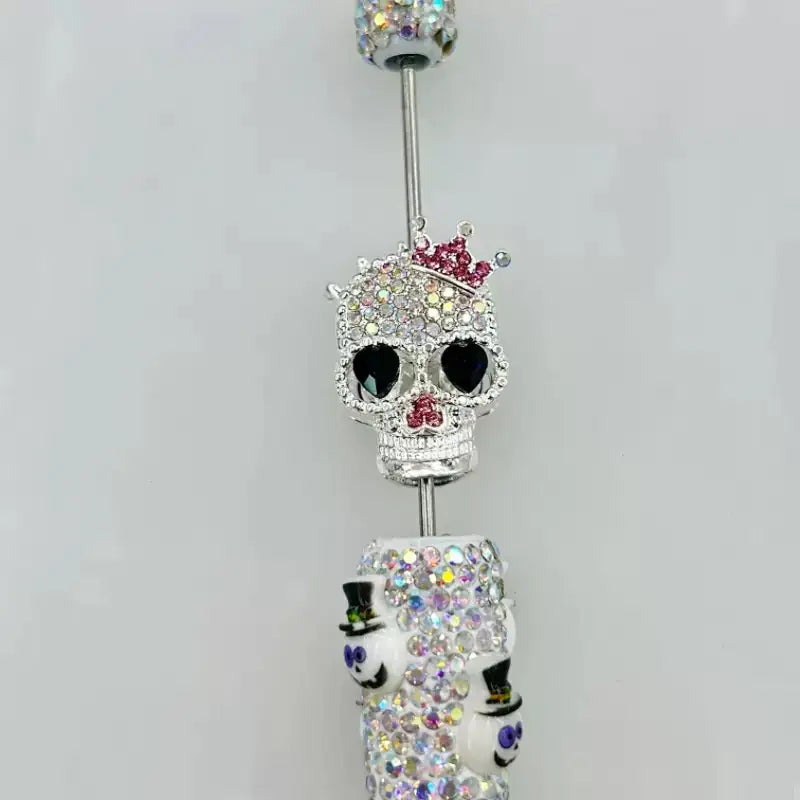 FS19376-About 29*19*16mm Halloween Skull Metal Beads
