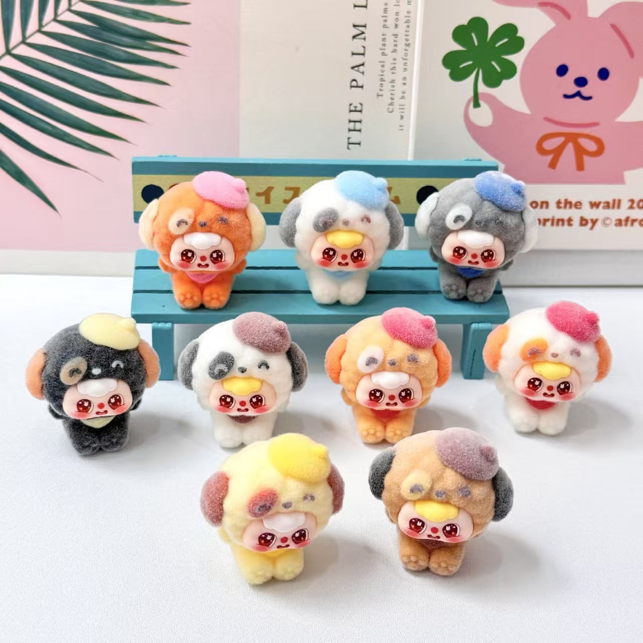 FS5556- Three-year-old Flocked Doll Resin Beads With Through Holes