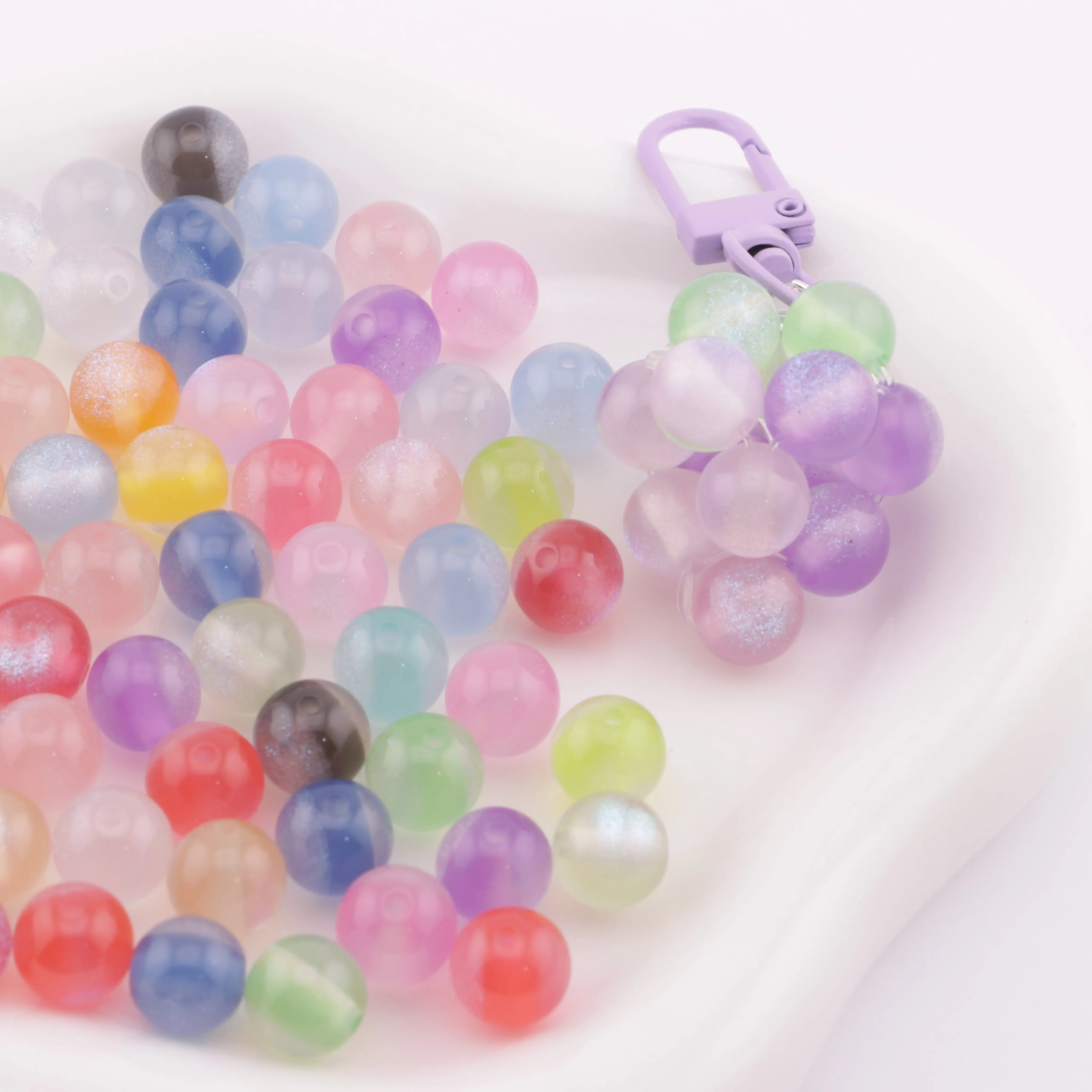 FS6034-10Mm Optically Variable Glow-In-The-Dark Resin Beads - Zoe DIY Wholesale