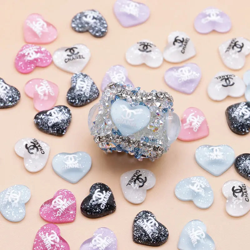 10*11 Heart Nail Charms For DIY Project Zoe's DIY Shop