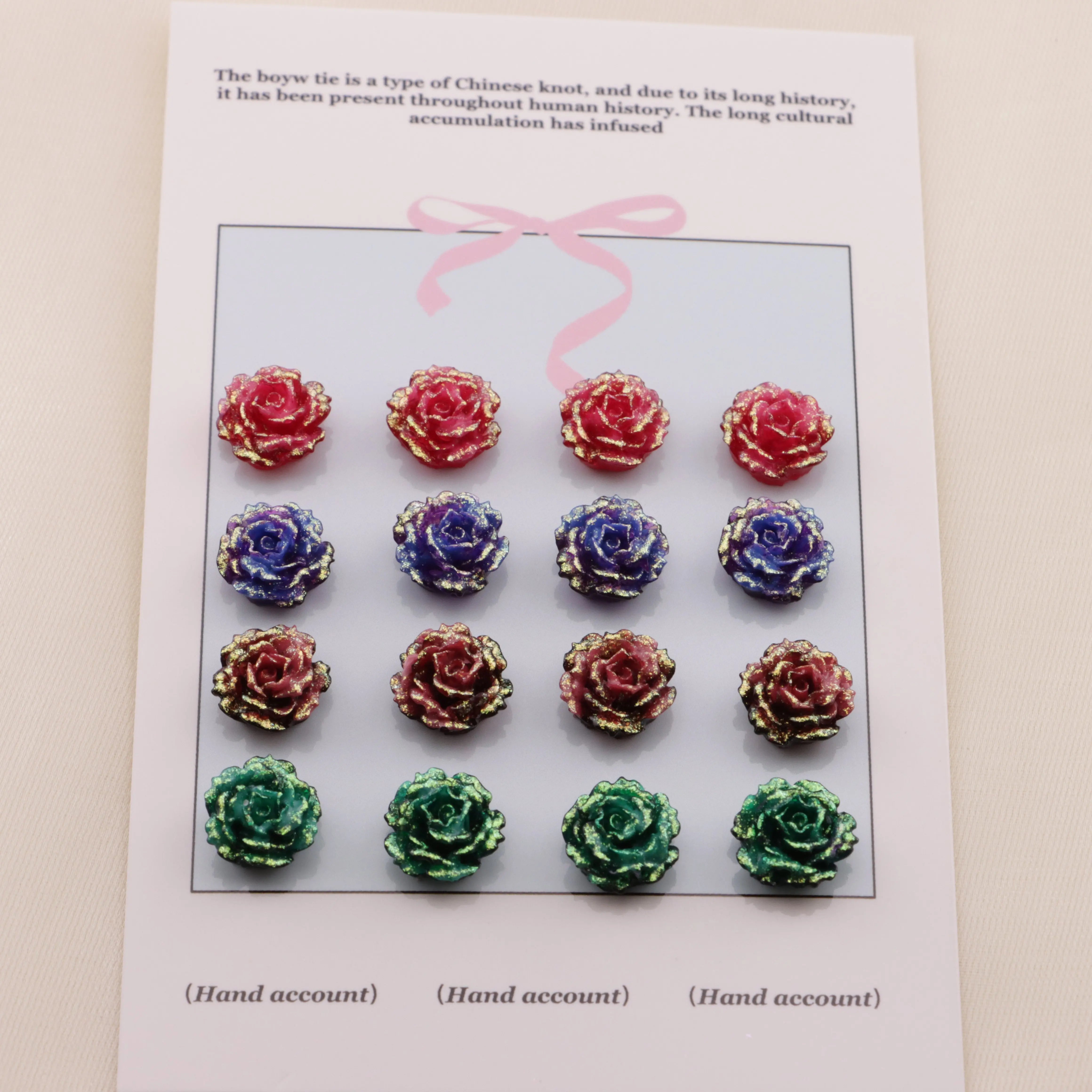 FS6554-10mm Luminous Soft Flower Charms Ye Guang Ruan Hua Tie Pian For DIY Project - Zoe DIY Wholesale