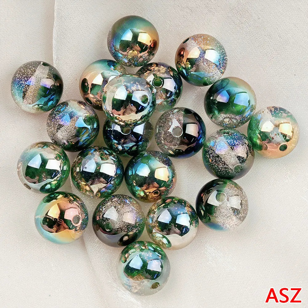 FS1247- 16MM Round Pink Glitter Resin Beads Fit For Beadable Pens Zoe's DIY Shop