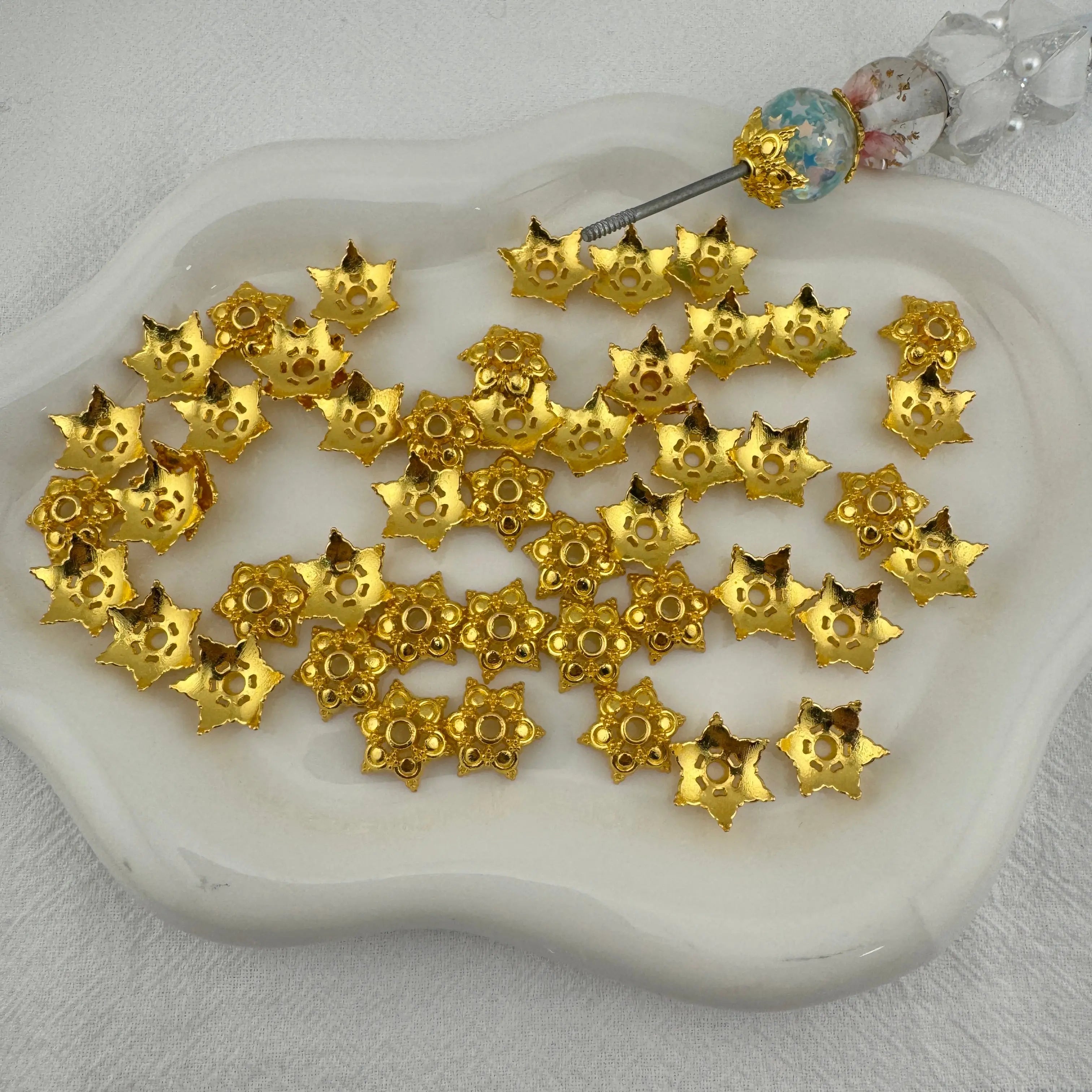 FS0008-14mm Flower Metal Spacer For Pens Bracelet Necklace Jewelry Making - Zoe DIY Wholesale