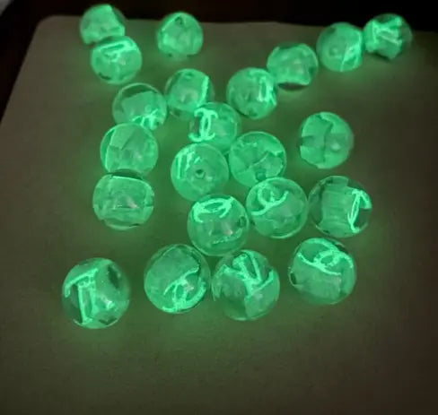 16MM CC LV Luminous Beads For Making Jewellery DIY Crafts Bracelet, Earrings, Necklace Zoe DIY Wholesale
