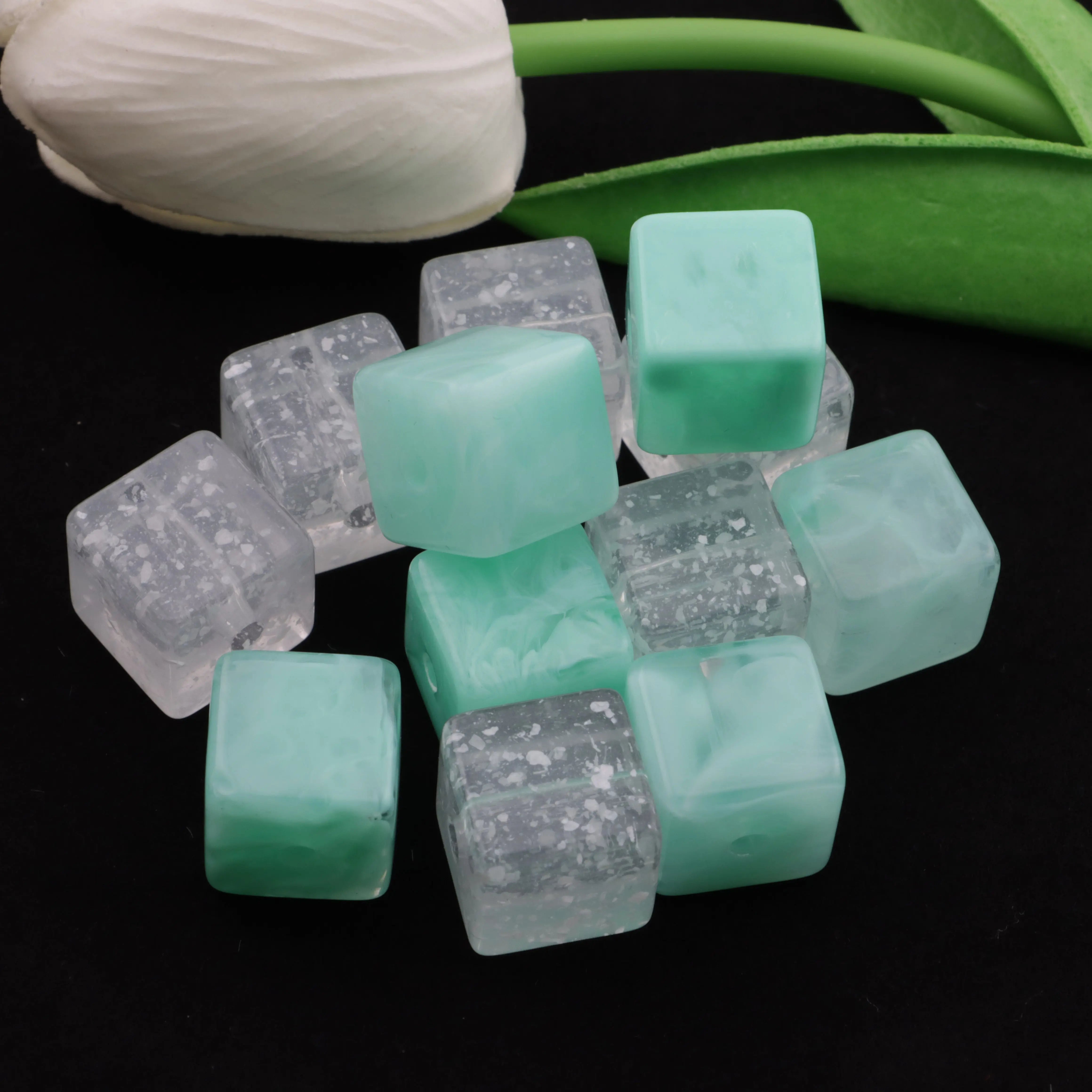 FS6033-16mm Cube Based Beads Square Bottom Beads - Zoe DIY Wholesale