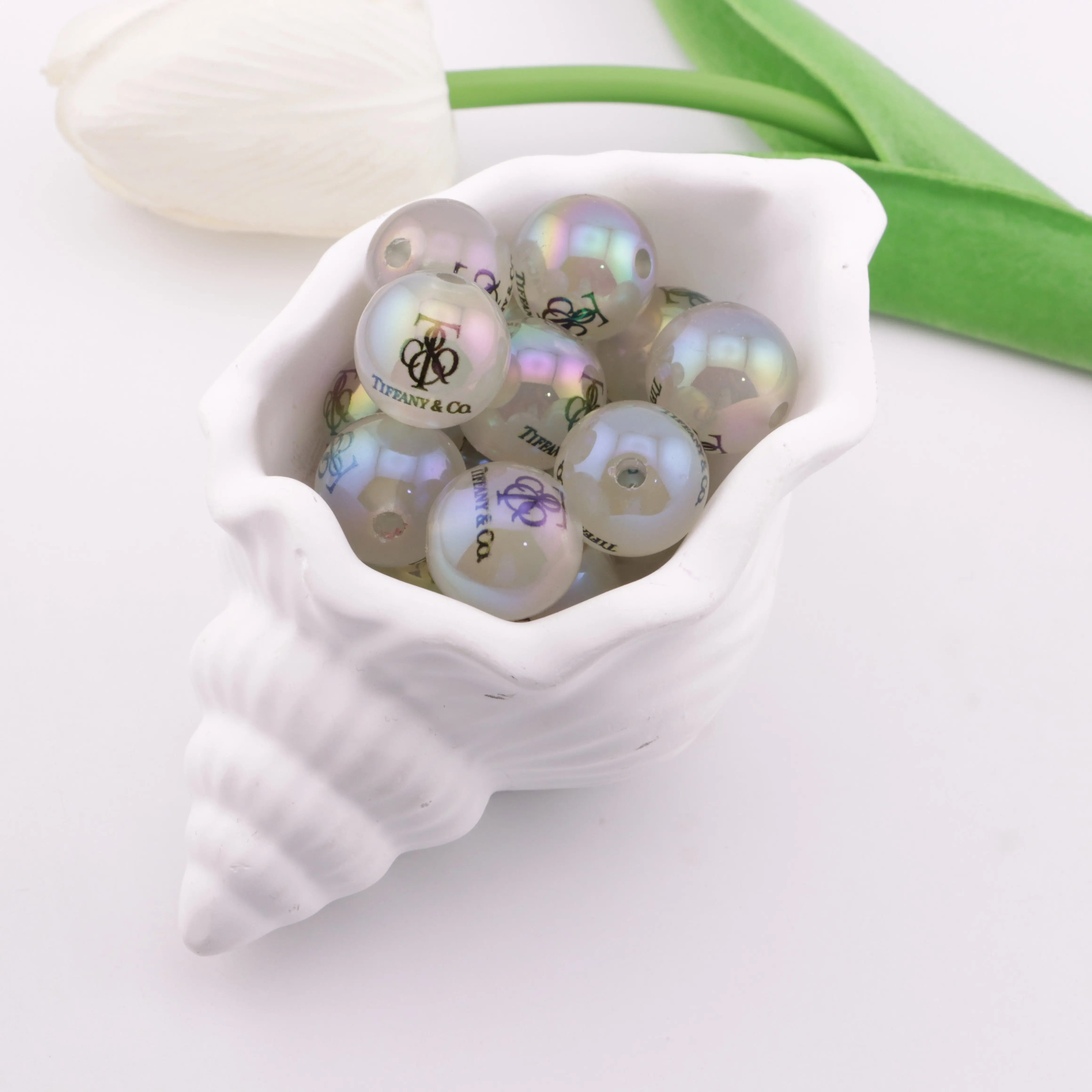 16mm Printed Glowing Acrylic Beads Acrylic with Hole for Jewelry Making Supplies Zoe's DIY Shop