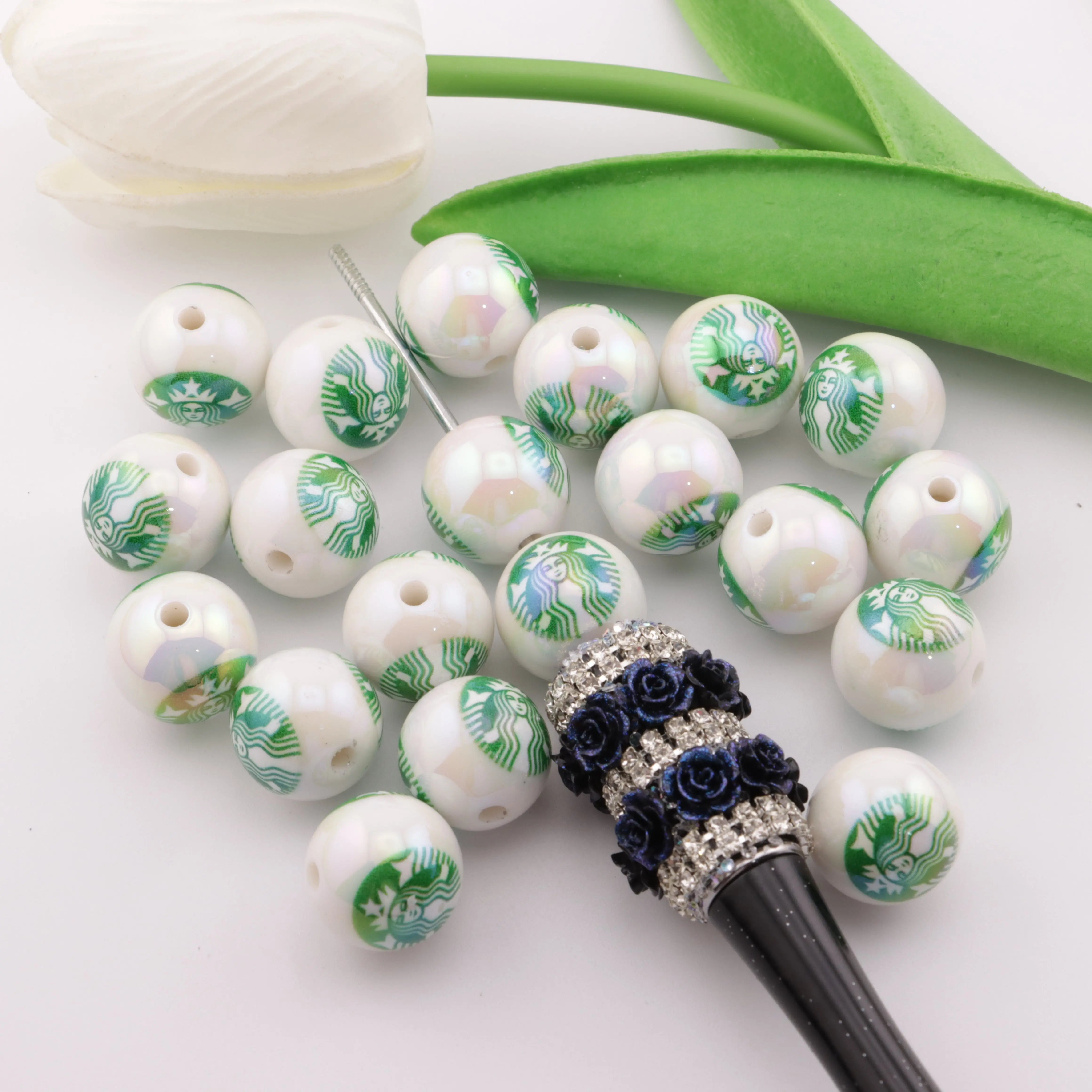 FS4370-16mm Starbucks Beads - Zoe DIY Wholesale