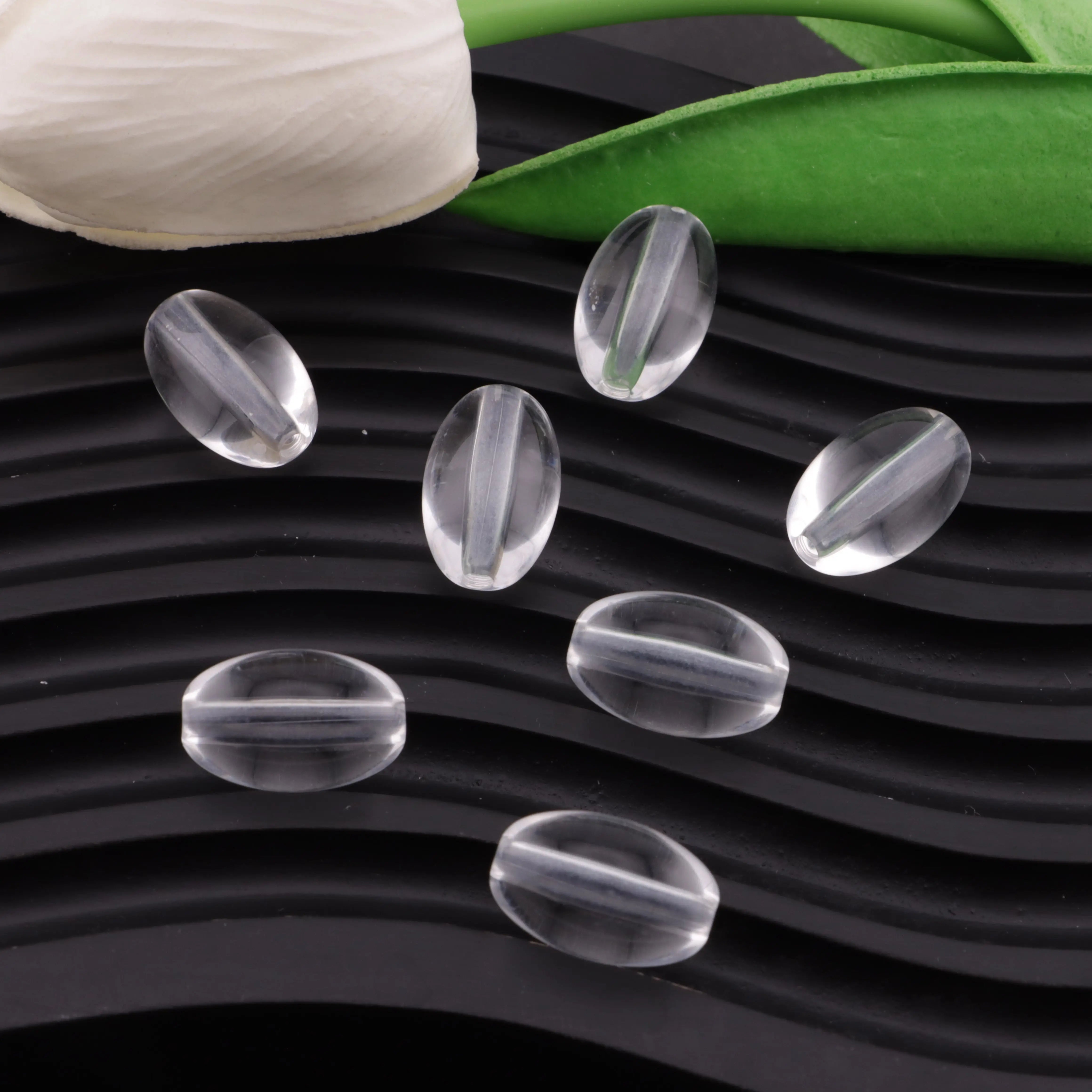 FS6123-18.5*12mm Elliptical Clear Based Beads Fit For Pen - Zoe DIY Wholesale