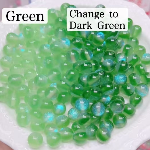 FS6034- 10Mm Optically Variable Glow-In-The-Dark Resin Beads