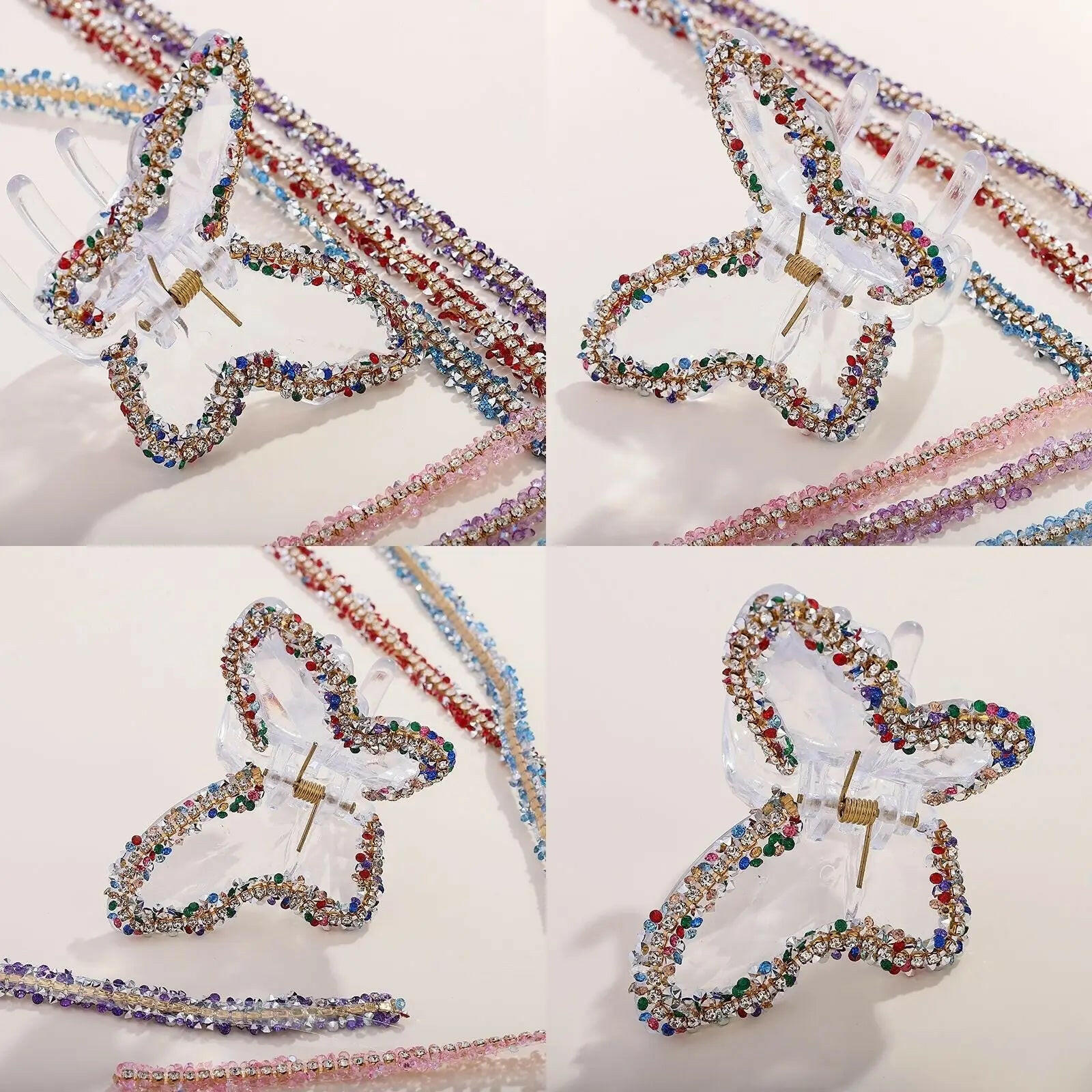 FS1301-0.9cm Width Sugar Diamonds Wraps tapes With Gold Chain In Middle For Making Fancy Bead - Zoe DIY Wholesale