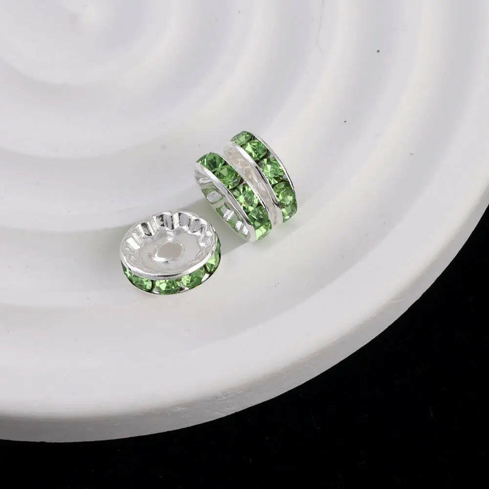 FS0077-12MM Metal Circle Spacers with Rhinestones in Solid Colors Zoe's DIY Shop