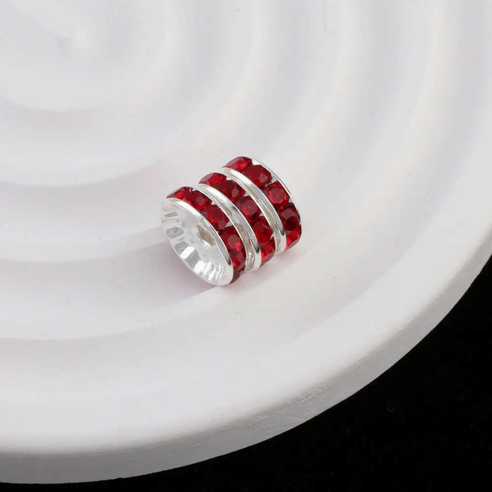 FS0077-12MM Metal Circle Spacers with Rhinestones in Solid Colors Zoe's DIY Shop