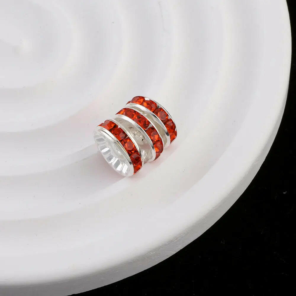 FS0077-12MM Metal Circle Spacers with Rhinestones in Solid Colors Zoe's DIY Shop