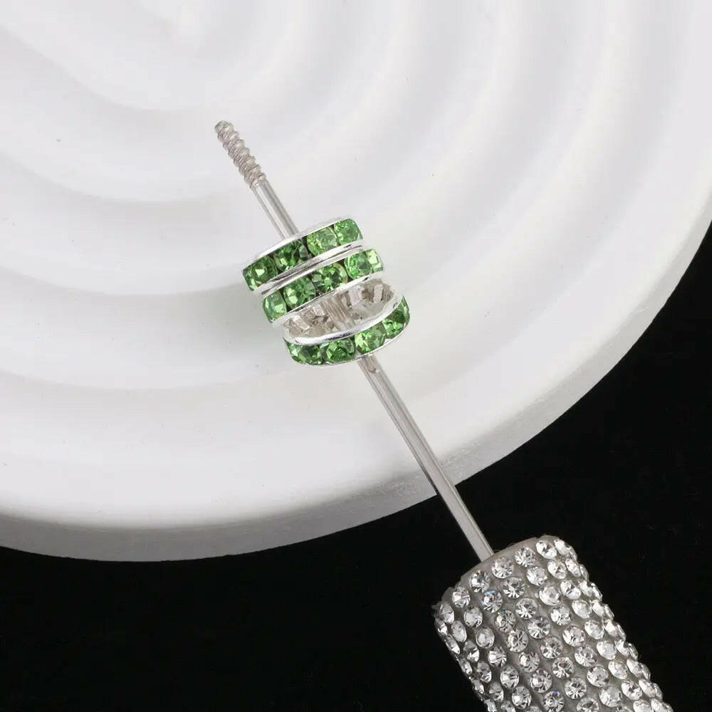 FS0077-12MM Metal Circle Spacers with Rhinestones in Solid Colors Zoe's DIY Shop