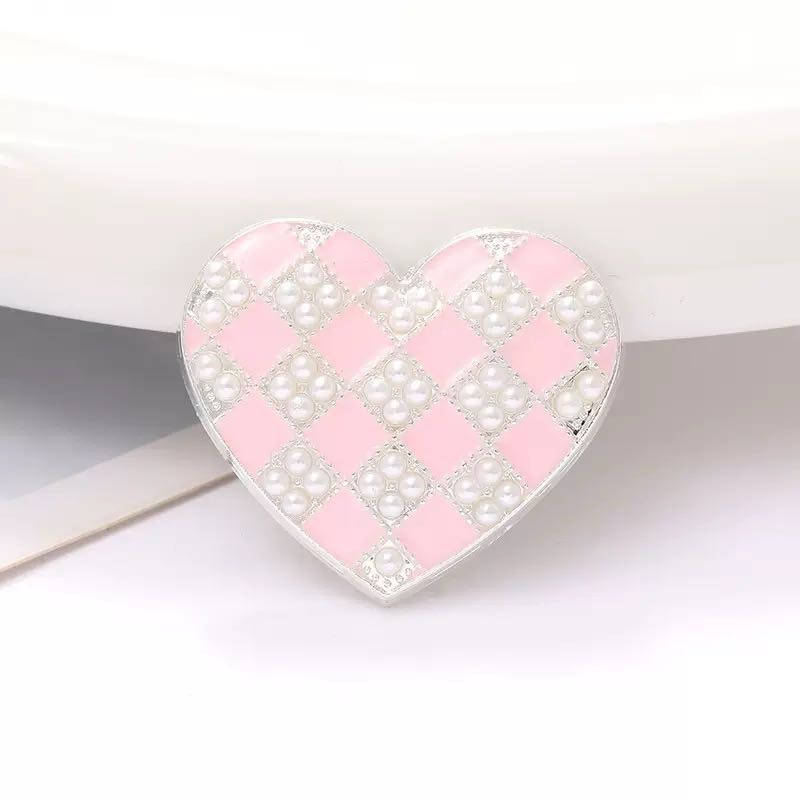FS3723-Pearl Heart Alloy Charms