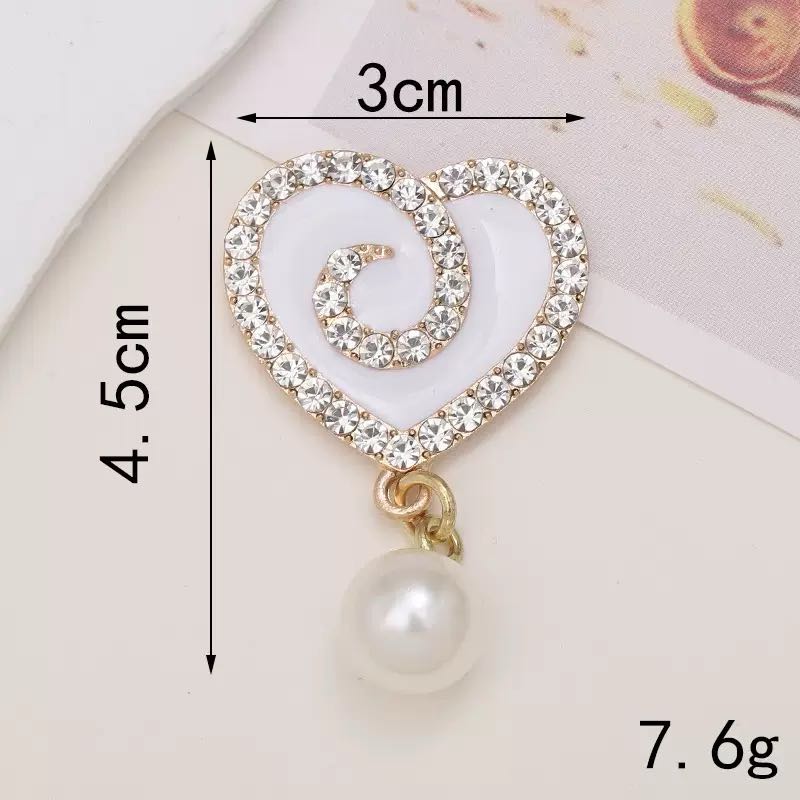 FS3310-Heart Diamond Pearl Charms
