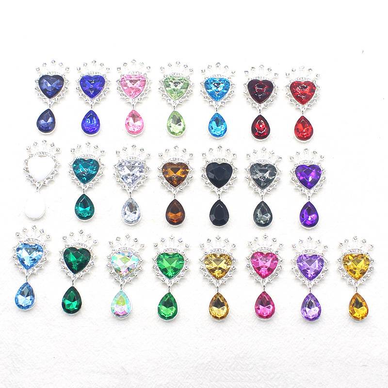 FS4862-Crown Heart Diamond Charms