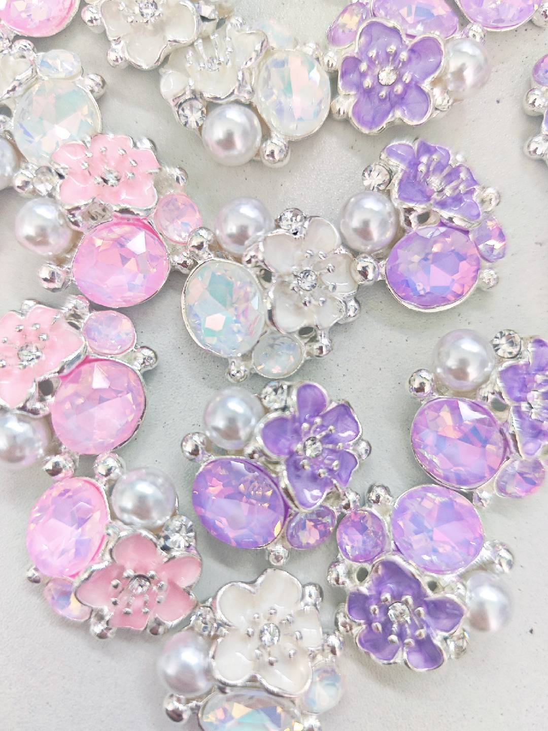 FS4945-Flower Diamond Pearl Patch For Making Fancy Beads
