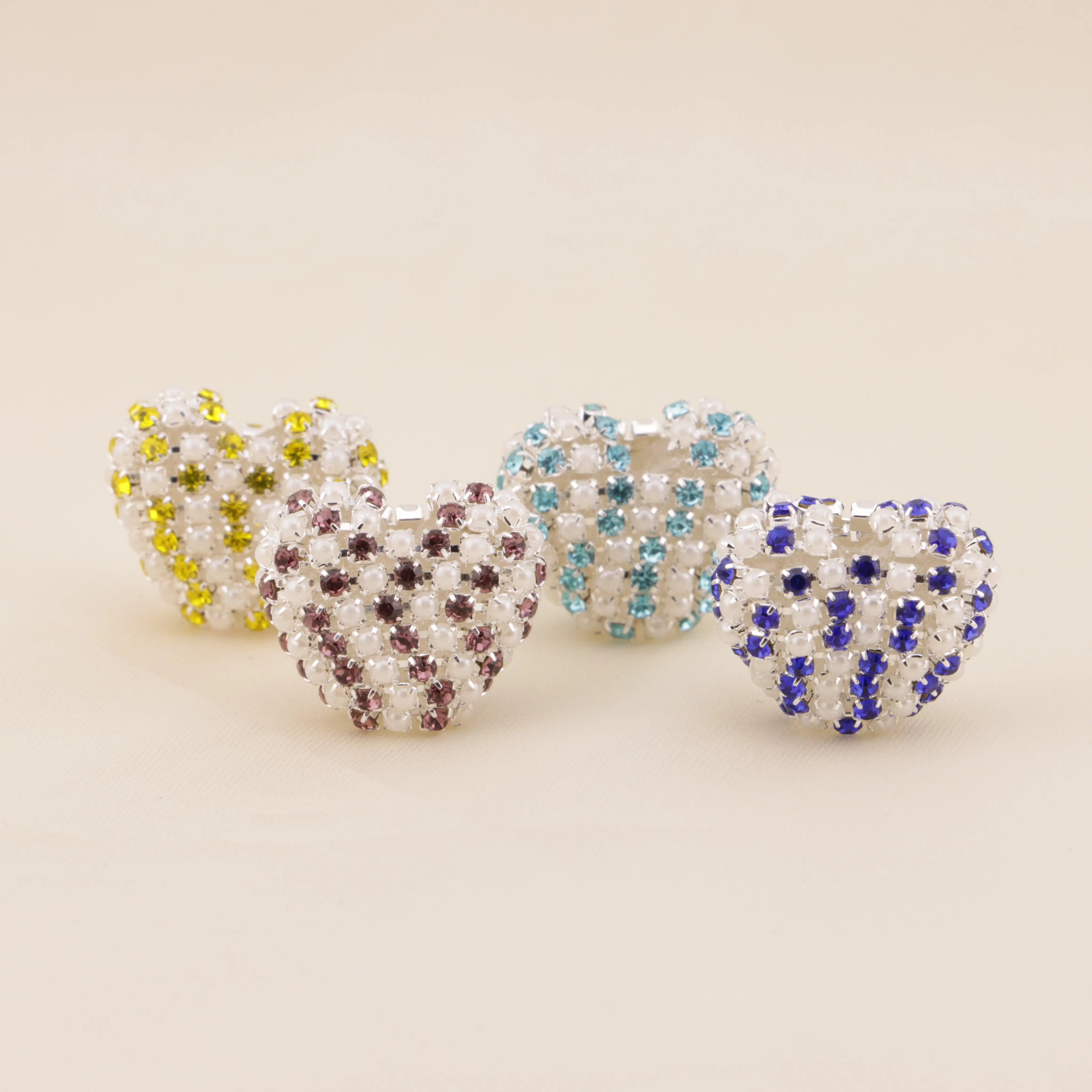 FS6559-20*18 Pearl Chain Love Heart Beads Pearl Diamond Chain Love Heart Beads - Zoe DIY Wholesale