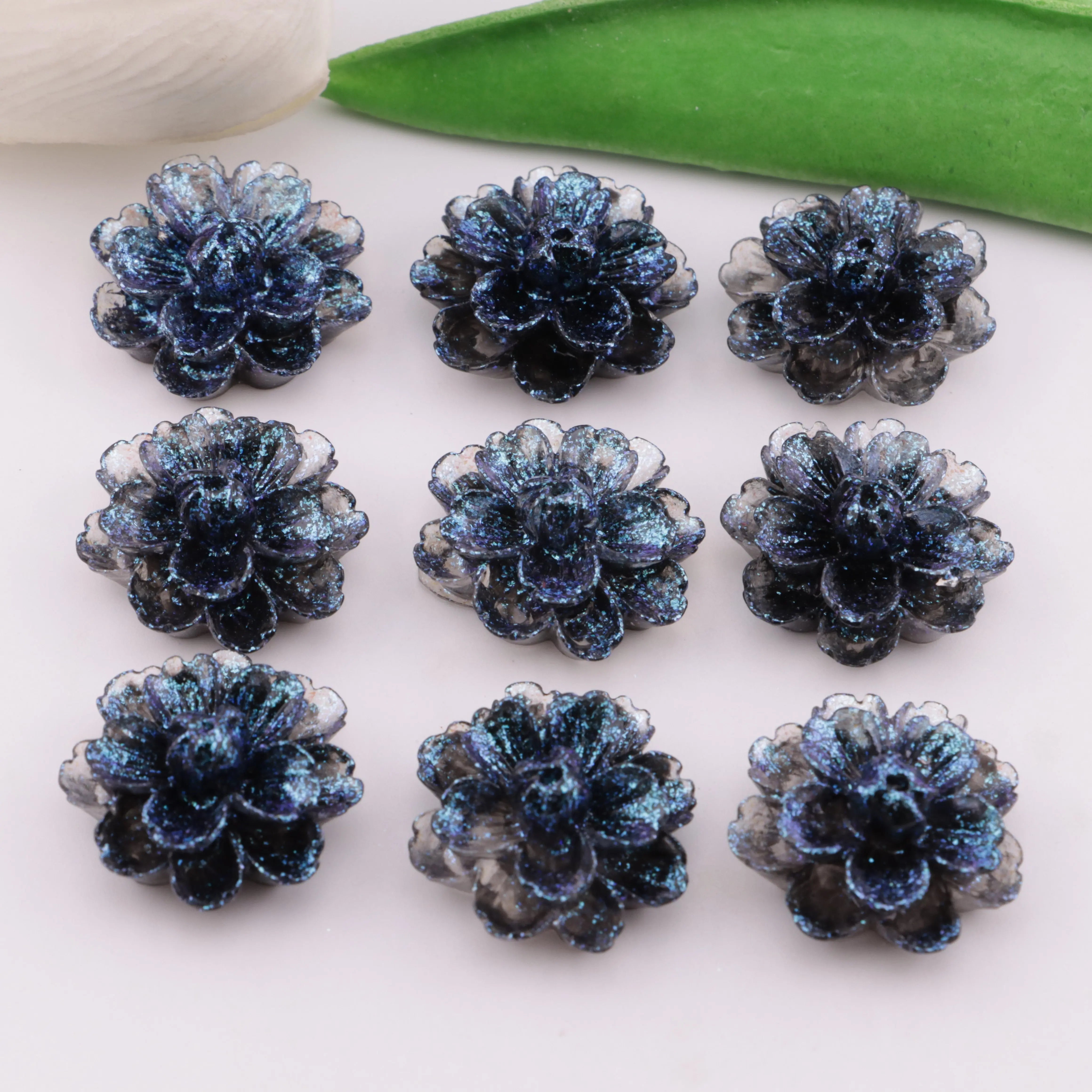 FS6385-23mm Luminous Hibiscus Flower Charms - Zoe DIY Wholesale