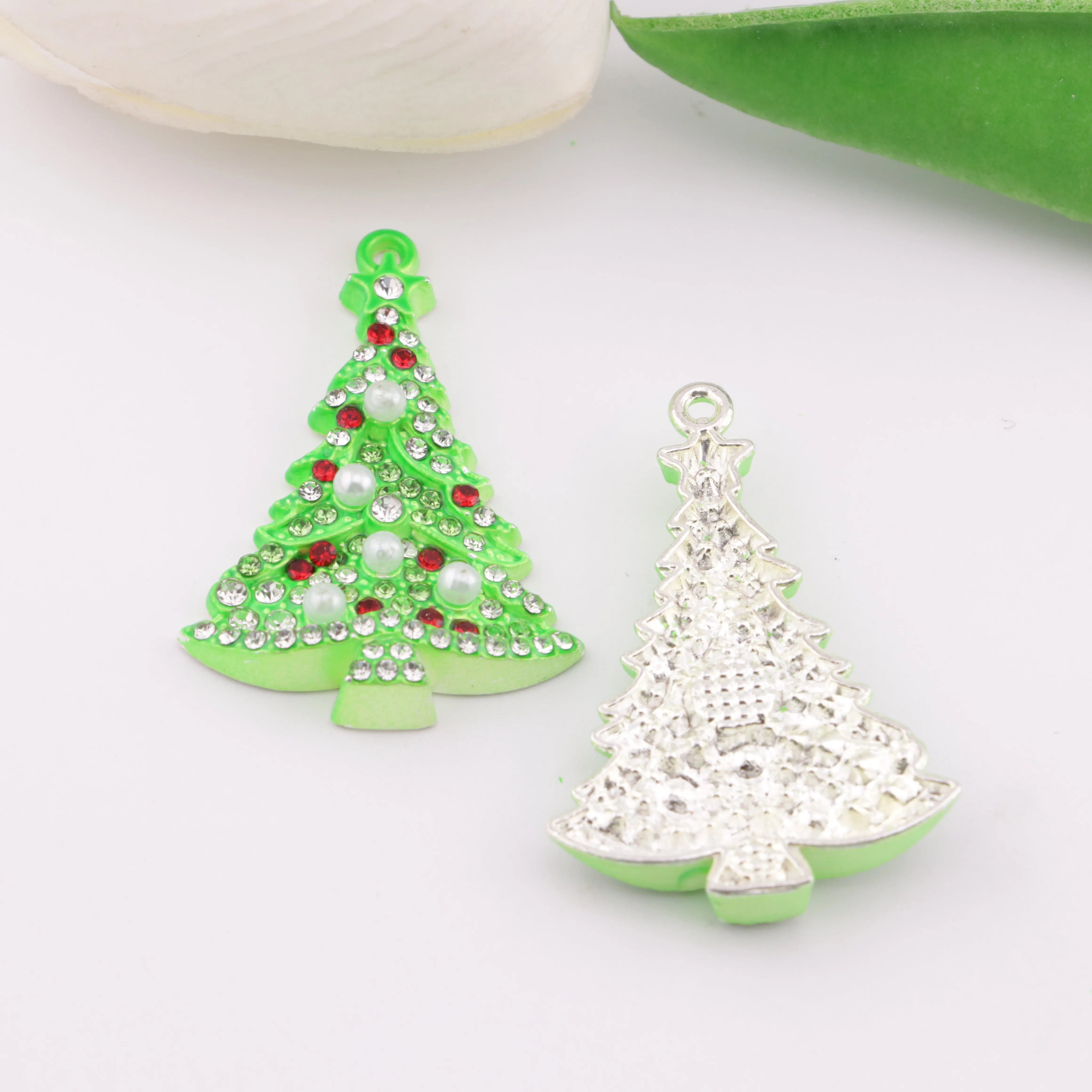 FS5692-28*41Mm Full-diamond Christmas Tree Charms With Hole - Zoe DIY Wholesale