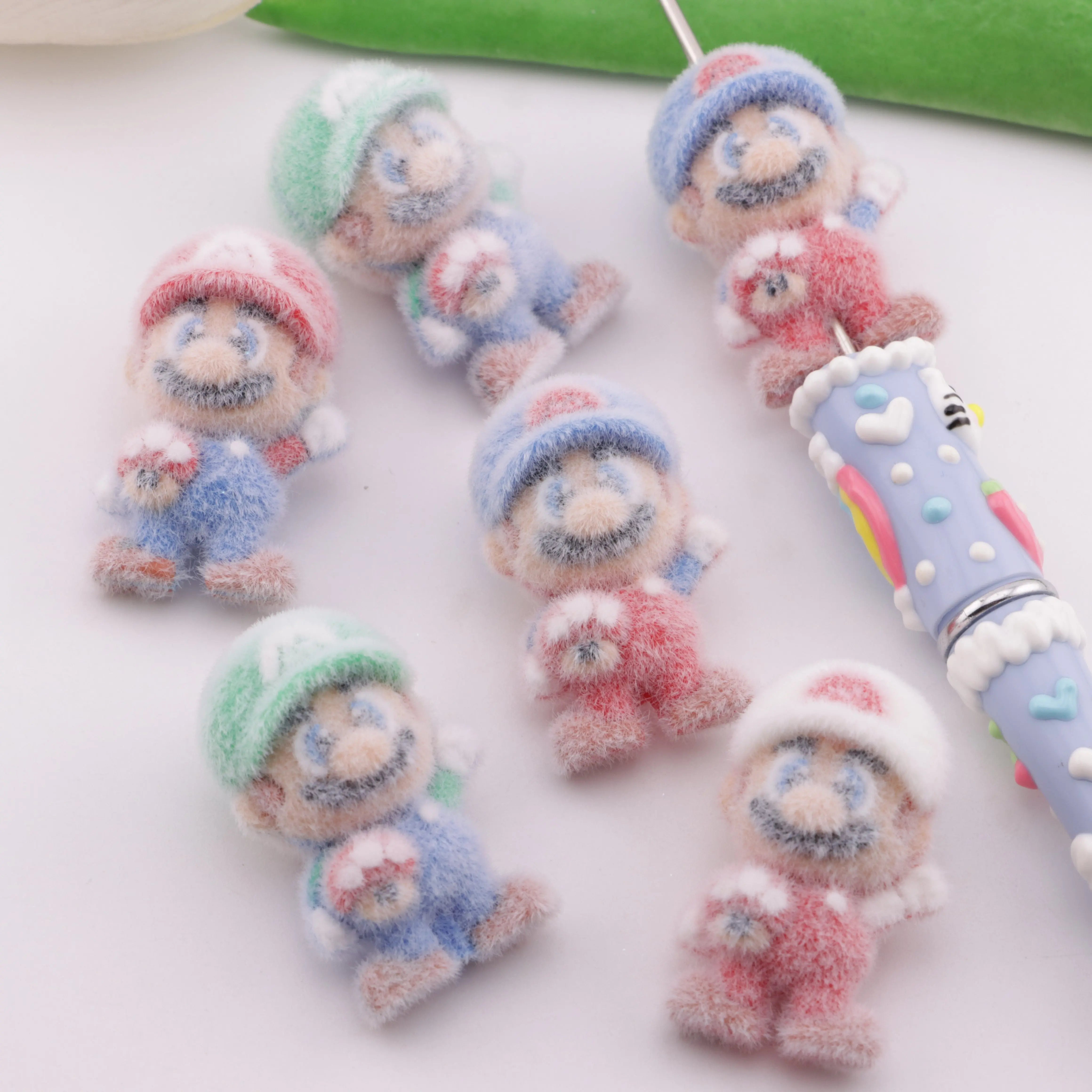 FS6379-31×18Mm Flocked Super Mario Beads Flocked Super Mario Beads - Zoe DIY Wholesale