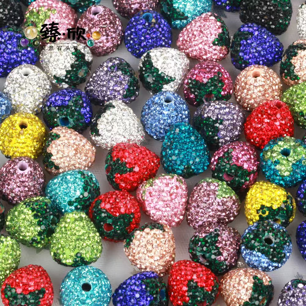 FS1324- 16mm Strawberry Strawberry Terracotta Diamond Beads Zoe's DIY Shop