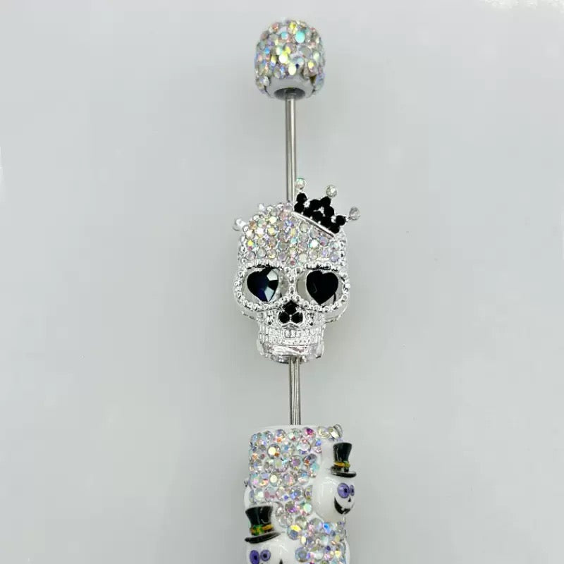 FS19376-About 29*19*16mm Halloween Skull Metal Beads