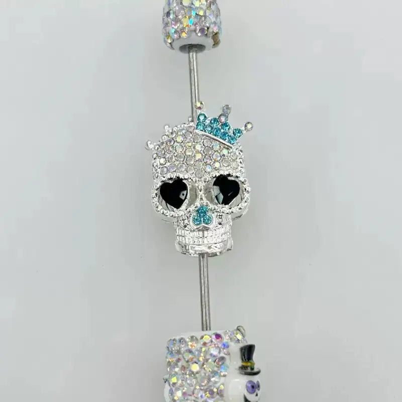 FS19376-About 29*19*16mm Halloween Skull Metal Beads