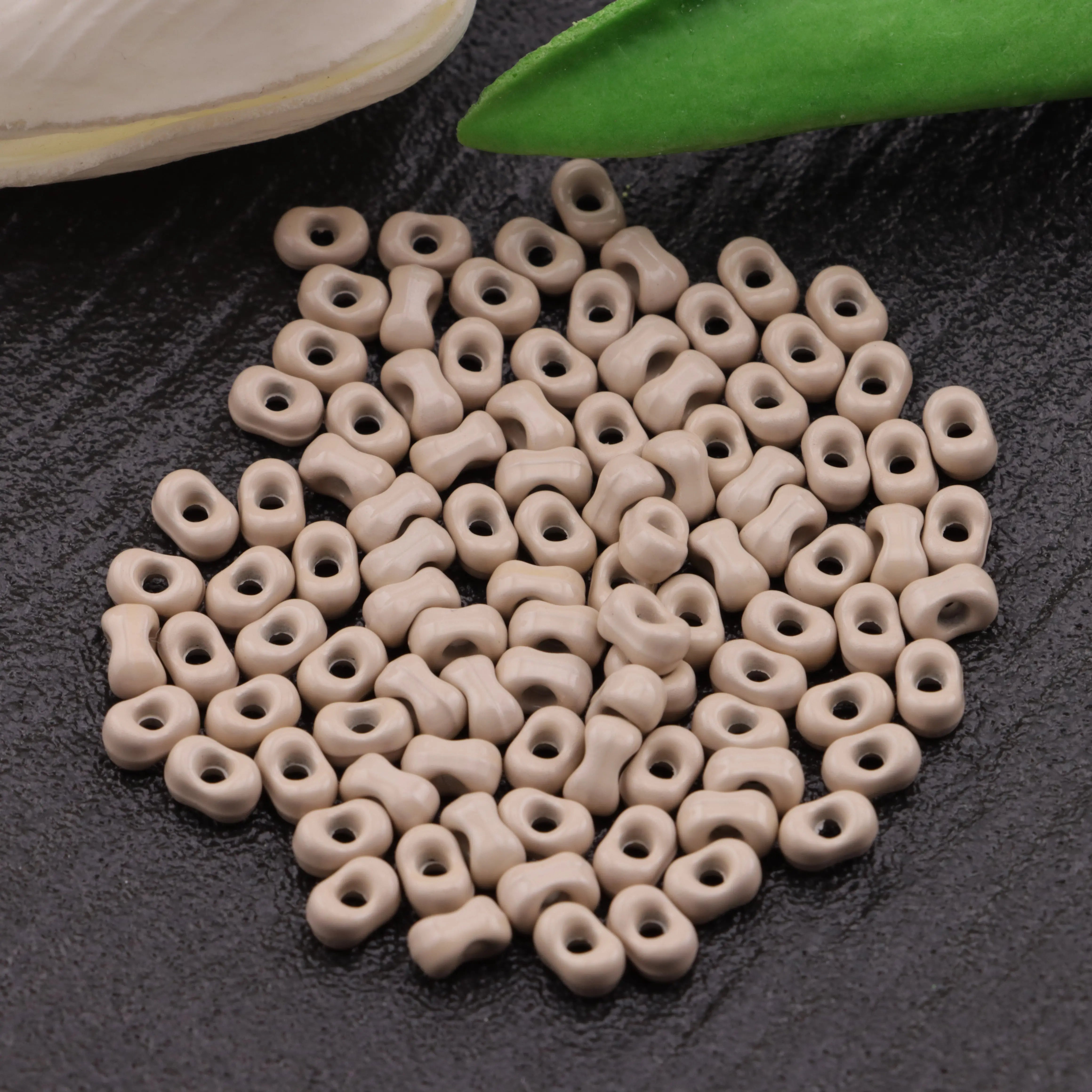 FS3763-4×6mm Solid-color Metal Peanut Beads - Zoe DIY Wholesale