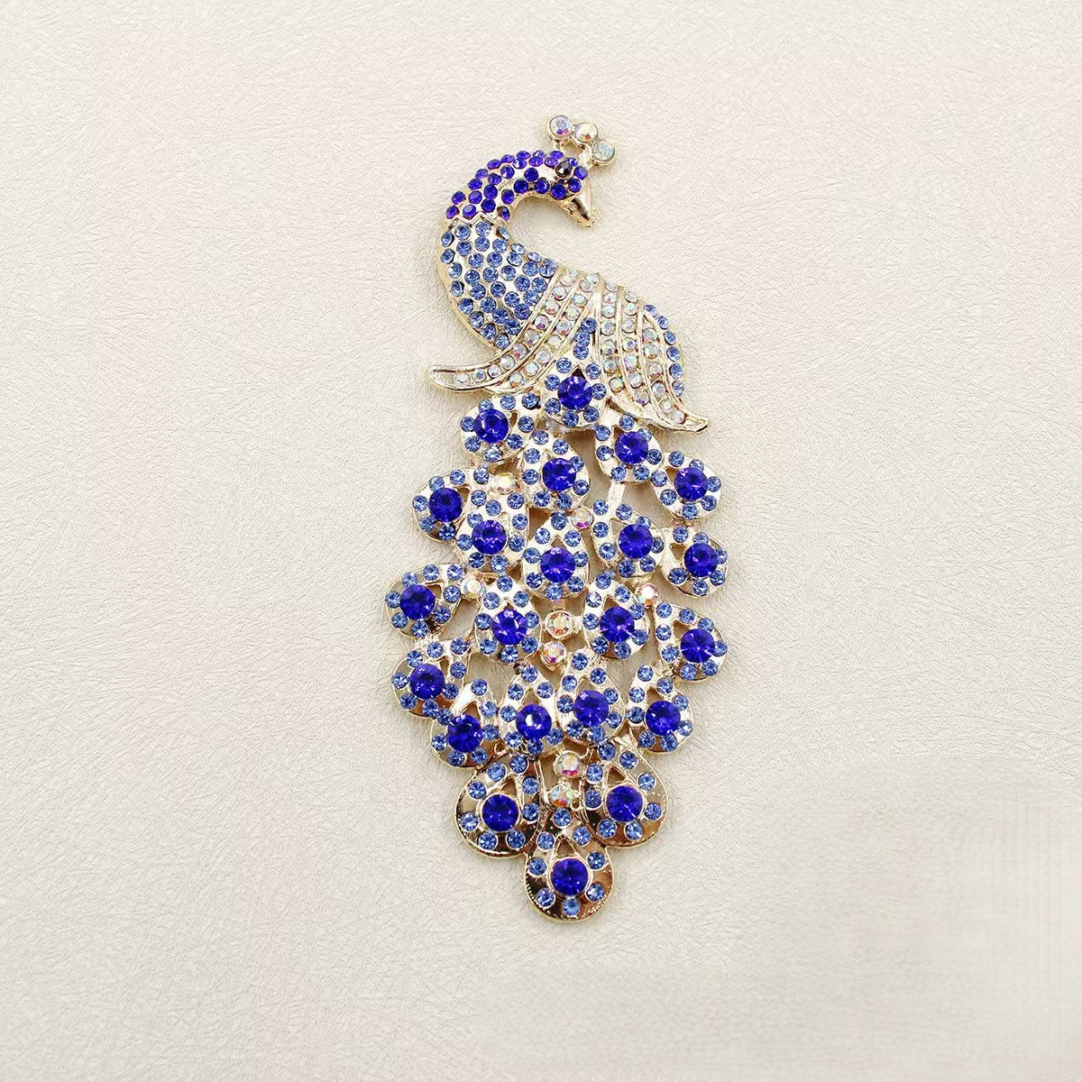 FS5323- Alloy Inlaid With Diamonds Colorful Peacock Metal Patch