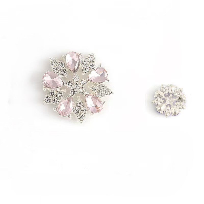 FS3630- 20mm Flower Metal Charms Five - Petal Small Drop - Shaped Flower Metal Patches