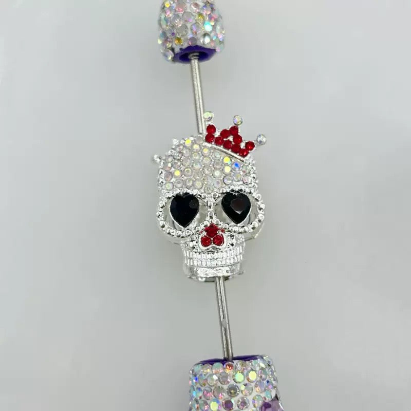 FS19376-About 29*19*16mm Halloween Skull Metal Beads