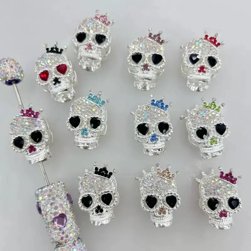FS19376-About 29*19*16mm Halloween Skull Metal Beads