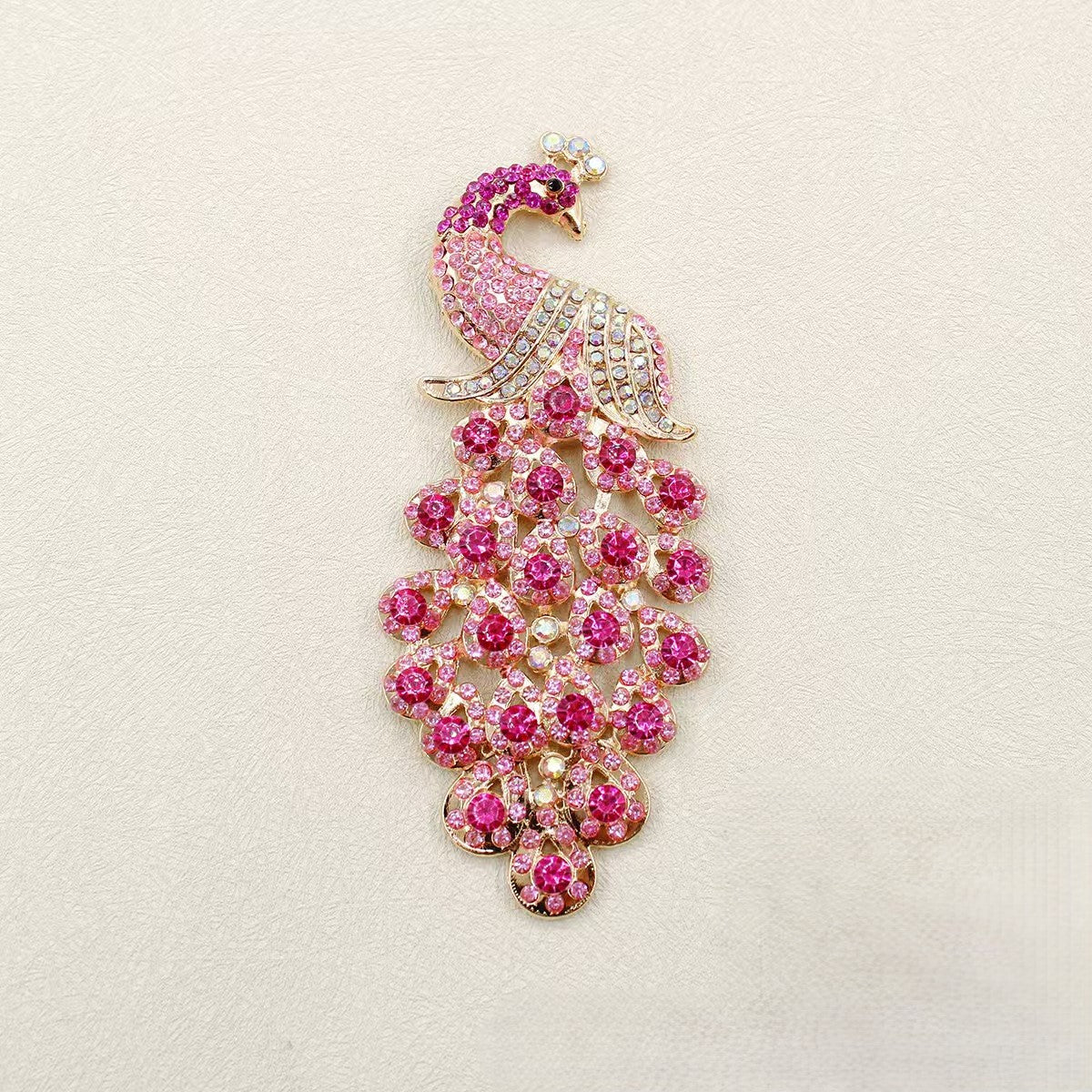 FS5323- Alloy Inlaid With Diamonds Colorful Peacock Metal Patch