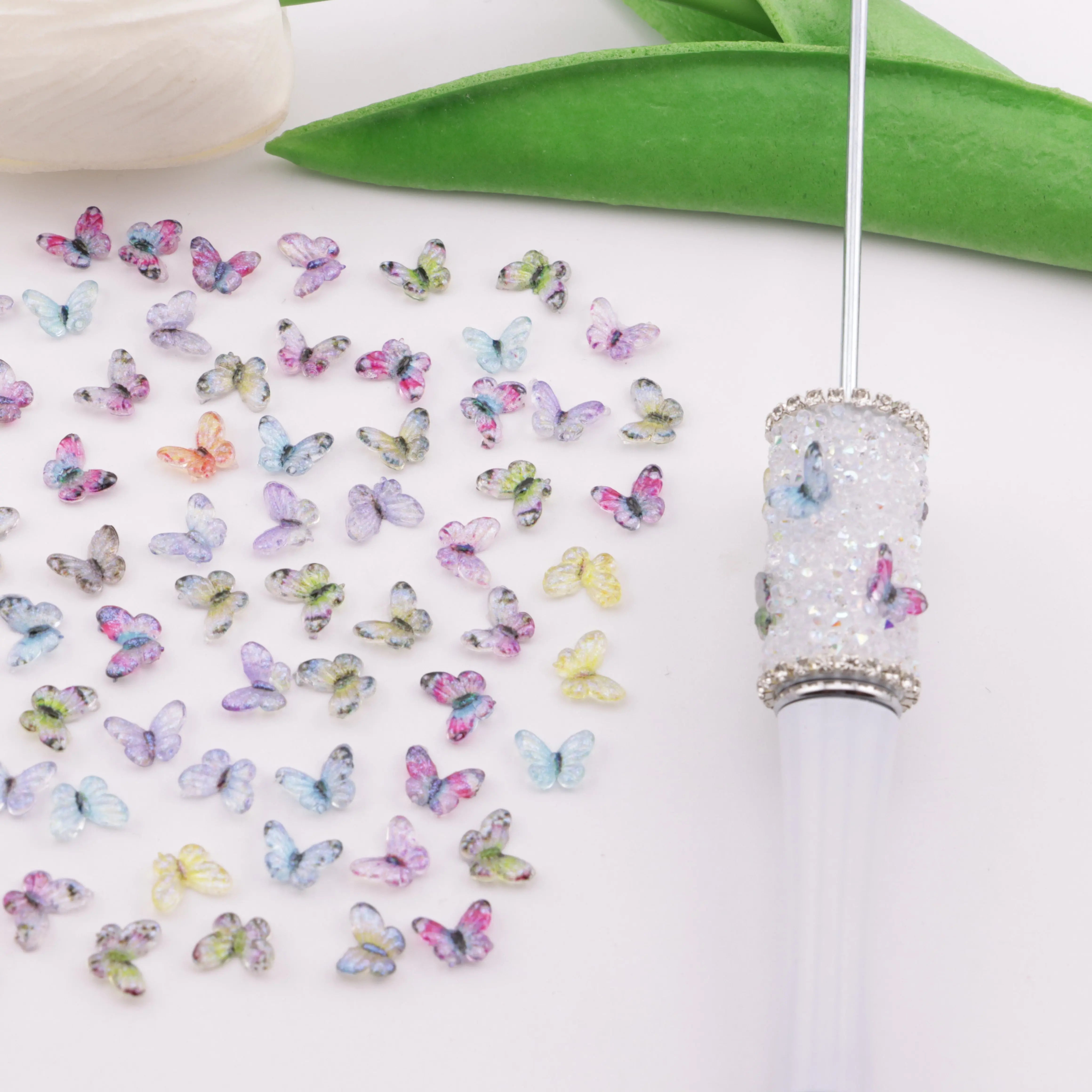 FS6172-6×8mm Colorful Butterfly Charms Colorful Small Butterfly Patches - Zoe DIY Wholesale