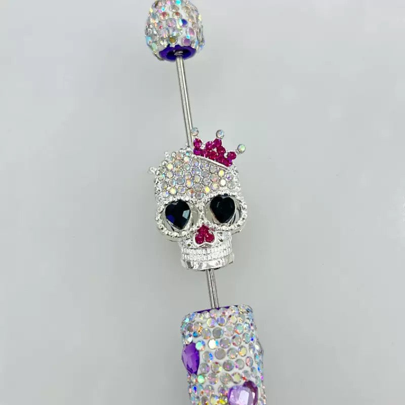 FS19376-About 29*19*16mm Halloween Skull Metal Beads