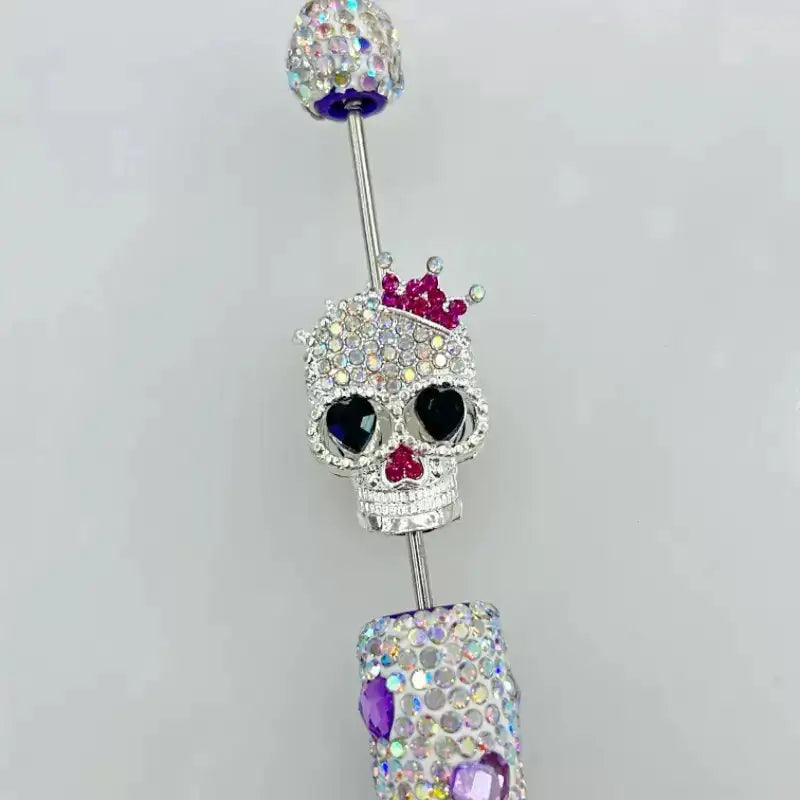 FS19376-About 29*19*16mm Halloween Skull Metal Beads