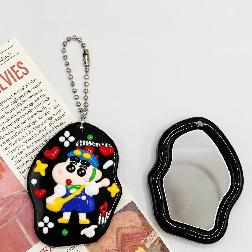 FS3276- 62*46.5mm Crayon Shin-chan Mirror Hand-Drawn Single-Hole Hanging Zoe's DIY Shop
