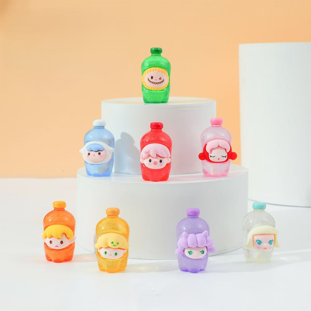 FS5017- Pop Mart Three - Dimensional Sparkling Drink Bottles (Two Sets) Luminous Glow - in - the - Dark