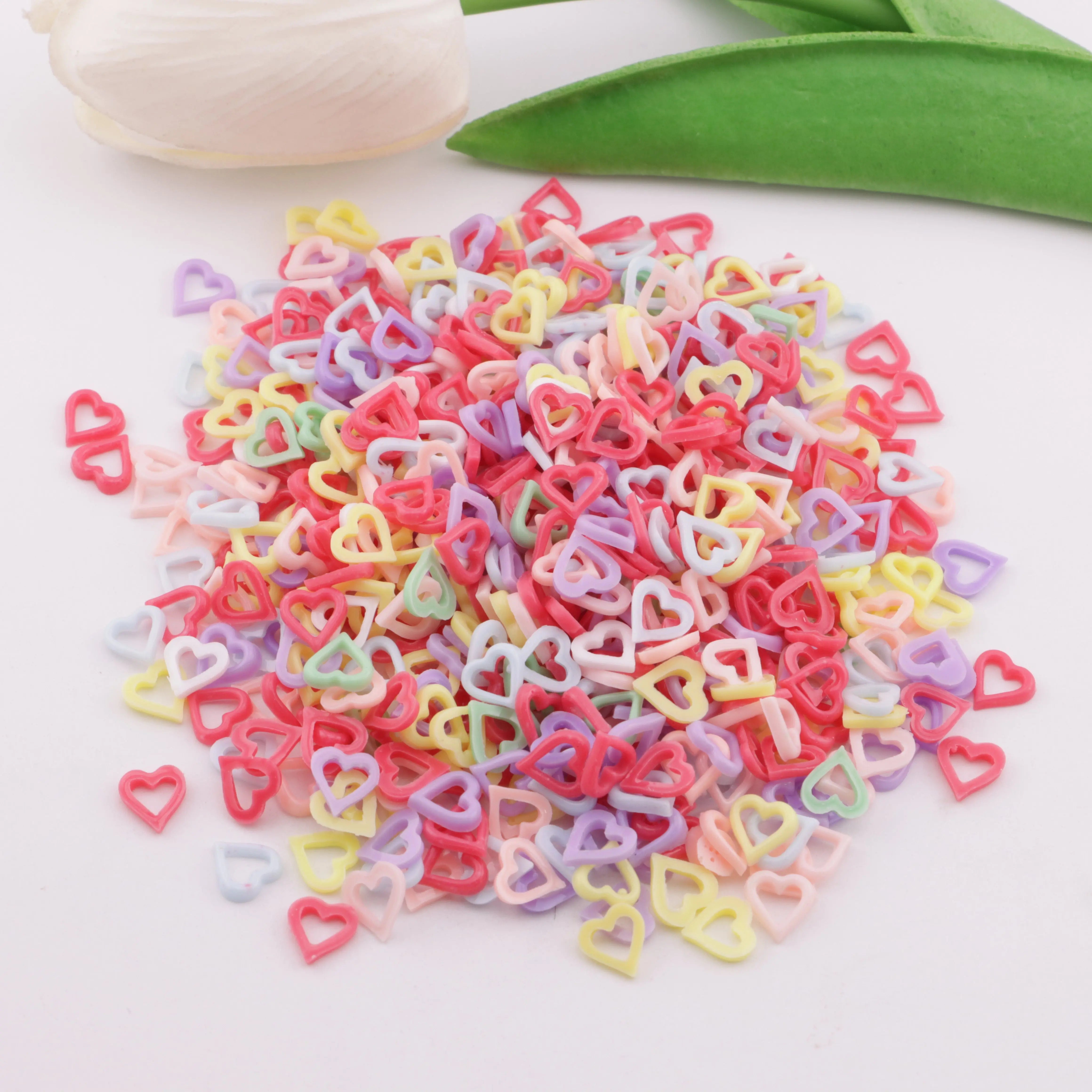 FS6004-7mm Hollow Heart Charms Hollowed-Out Love Heart Patches - Zoe DIY Wholesale