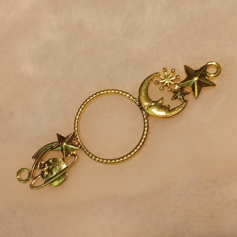 FS5392-69*23mm Five-pointed Star Metal Double Rings Zoe's DIY Shop