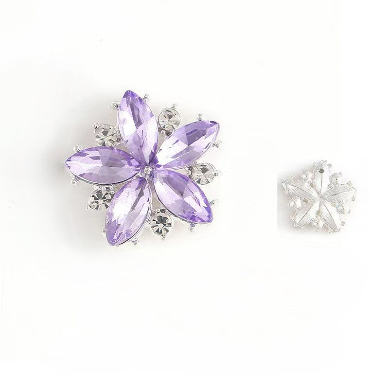 FS3629- 21mm Five-petaled Flower Metal Charms, Five-petaled Honeysuckle Eye Diamond Alloy Patches