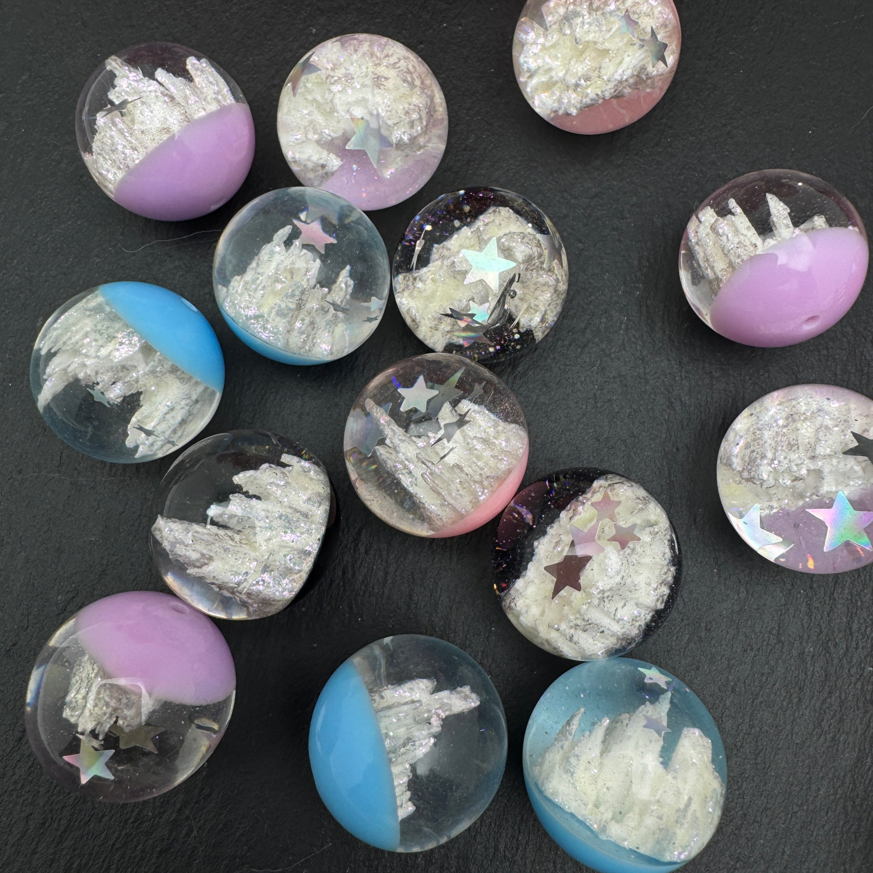 FS5170-Random Mixed Color 20mm Glowing Castle Resin Pen Topper