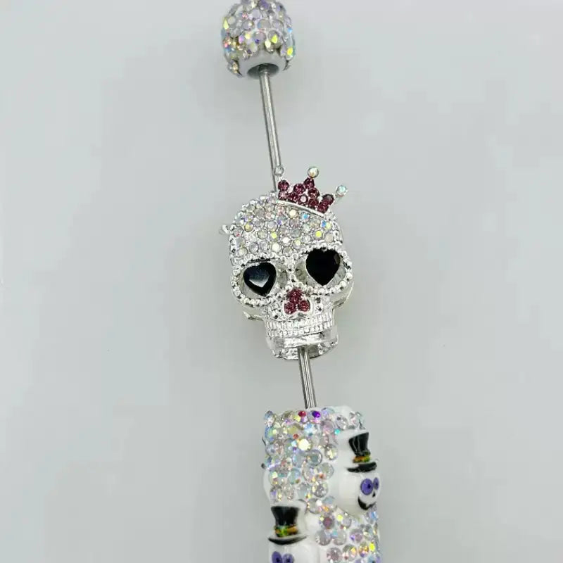 FS19376-About 29*19*16mm Halloween Skull Metal Beads