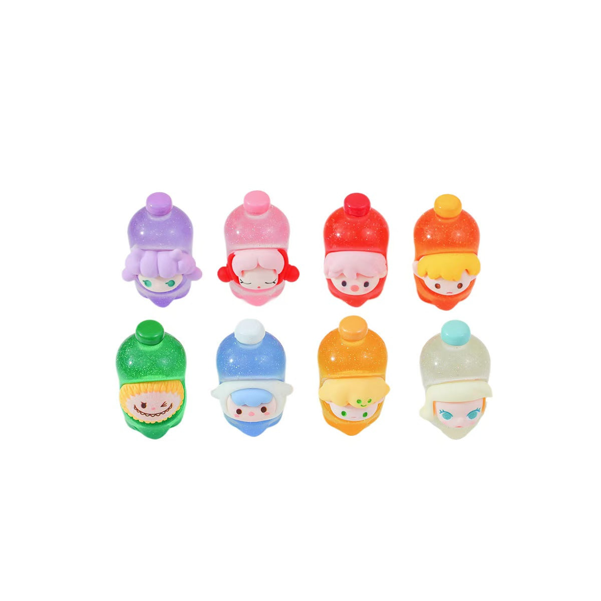 FS5017- Pop Mart Three - Dimensional Sparkling Drink Bottles (Two Sets) Luminous Glow - in - the - Dark