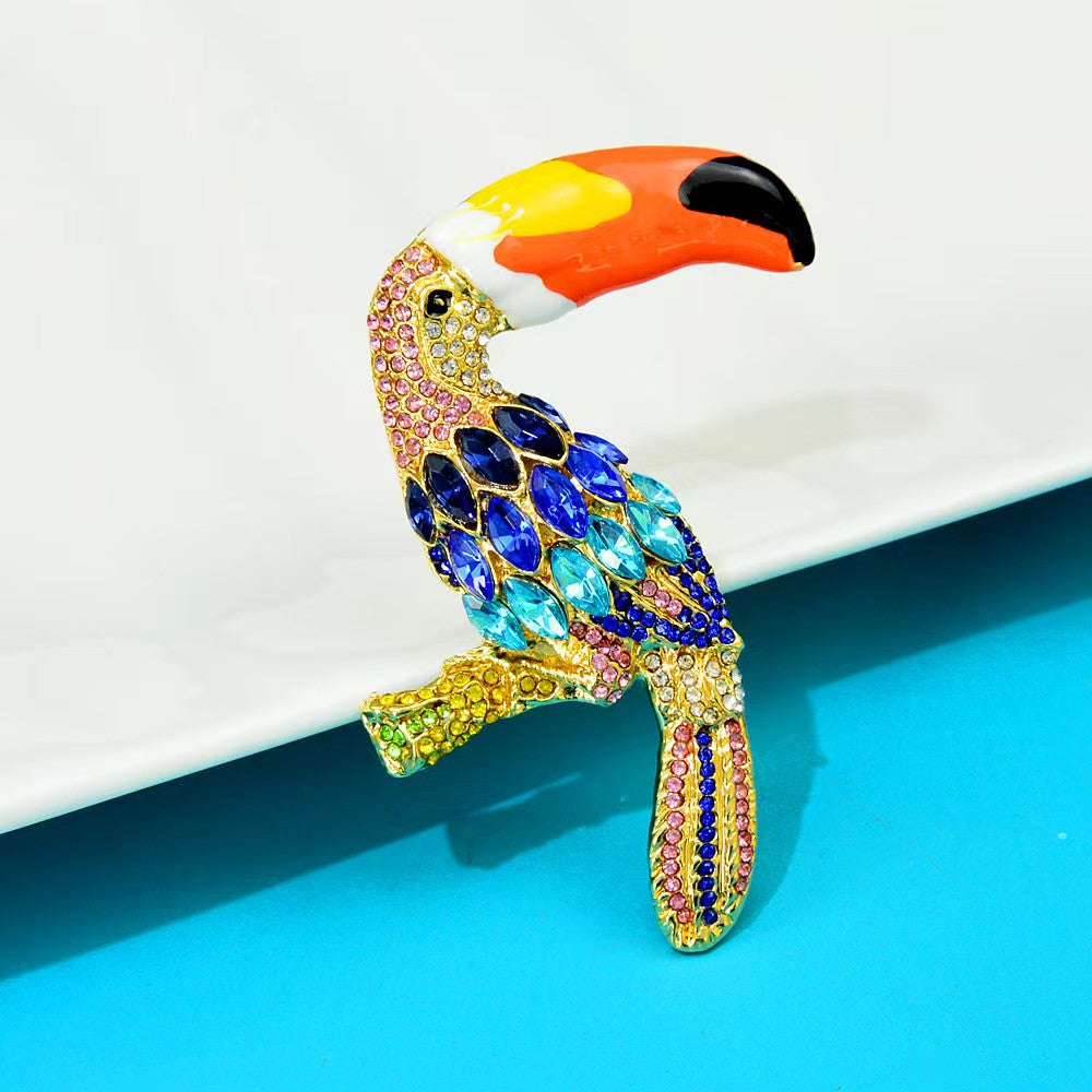 FS5058-55*52mm Full - Diamond Big - Beaked Parrot Alloy Patches By Parrot Metal Charms