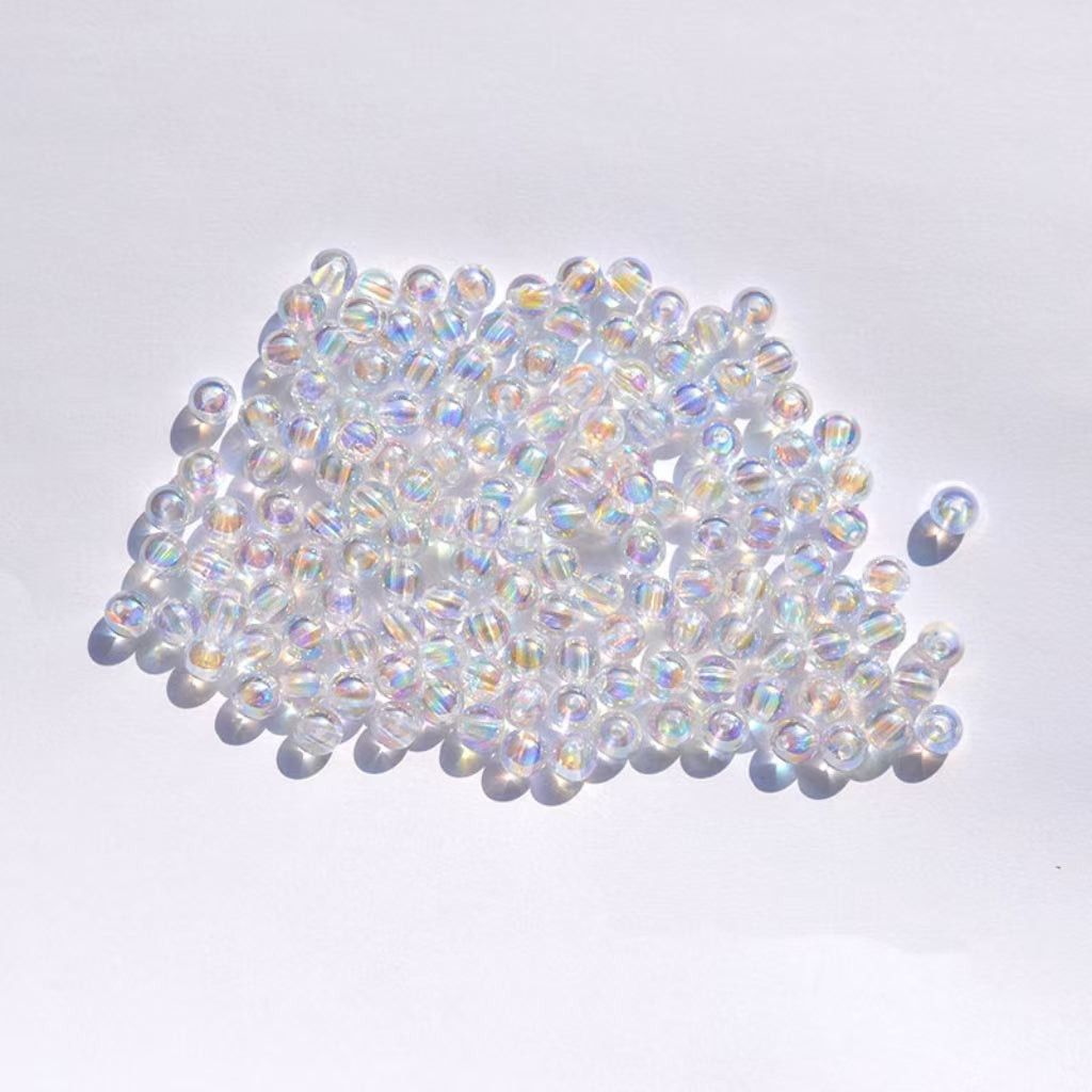 FS5304- 6mm AB Coated Translucent Acrylic Beads (Not Through Pen) Zoe's DIY Shop