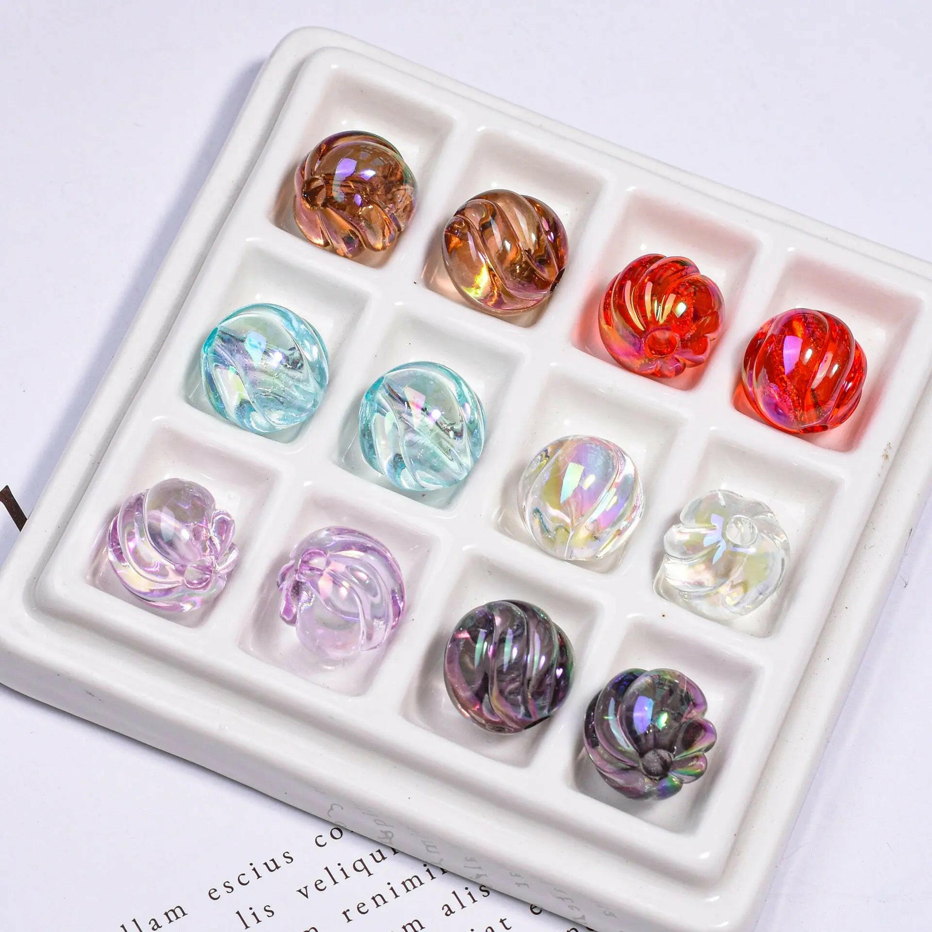 FS1735-16MM Clear Pumpkin Acrylic Beads Fit For Beadable Pens Zoe's DIY Shop