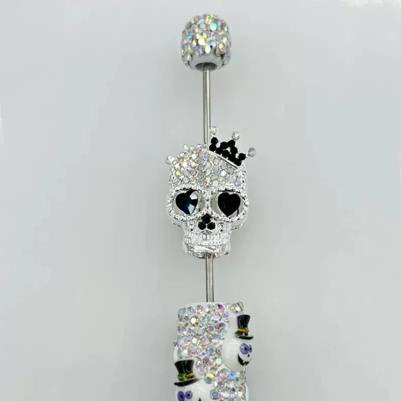 FS19376-About 29*19*16mm Halloween Skull Metal Beads